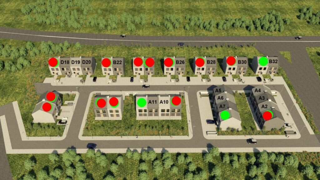 Plan zabudowy inwestycji Etap II — domy jednorodzinne na osiedlu Zielone Wzgórza